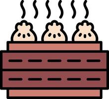 Dim Sum Line Filled Icon vector