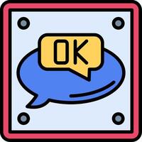 Ok Line Filled Icon vector
