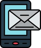 Mail Line Filled Icon vector