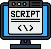 Script Line Filled Icon vector