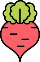 Radish Line Filled Icon vector