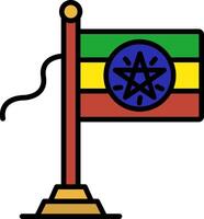 Ethiopia Flag Line Filled Icon vector