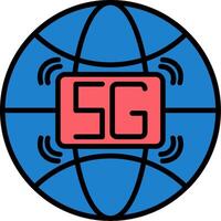 Global Connection Line Filled Icon vector