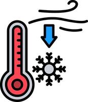 Low Temperature Line Filled Icon vector