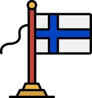 Finland Flag Line Filled Icon vector