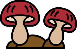 Mushroom Line Filled Icon vector