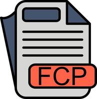 FCP File Format Line Filled Icon vector
