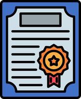 Diploma Line Filled Icon vector