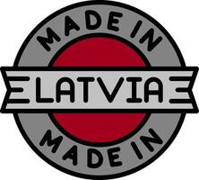 Made In Latvia Line Filled Icon vector