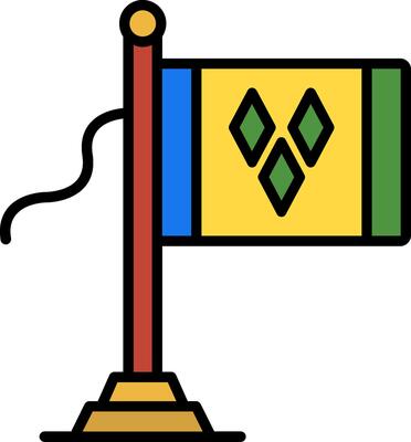 St Vincent Flag Line Filled Icon