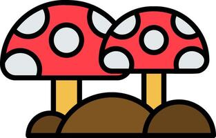 Mushroom Line Filled Icon vector