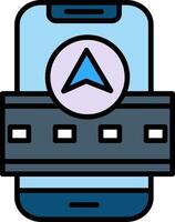 Navigation Line Filled Icon vector