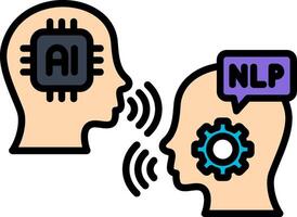 Nlp Line Filled Icon vector