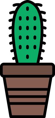 Cactus Line Filled Icon