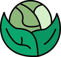 Cabbage Line Filled Icon vector