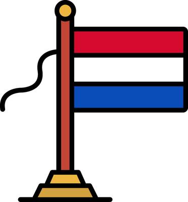 Netherlands Flag Line Filled Icon