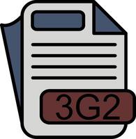 3G2 File Format Line Filled Icon vector