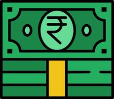 Rupee Line Filled Icon vector