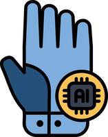 Robot Hand Line Filled Icon vector