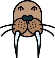 Walrus Line Filled Icon vector