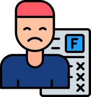 Fail Line Filled Icon vector
