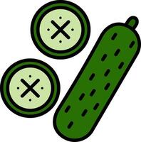 Cucumbers Line Filled Icon vector