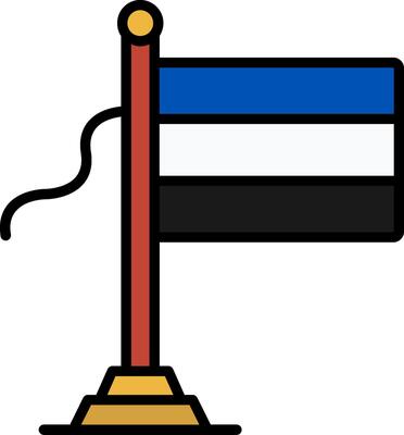 Estonia Flag Line Filled Icon