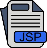 JSP File Format Line Filled Icon vector