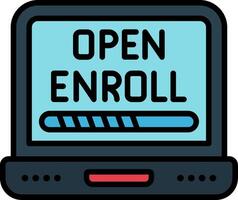 Open Enrollment Line Filled Icon vector