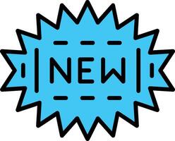 New Line Filled Icon vector