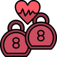 Kettlebell Line Filled Icon vector