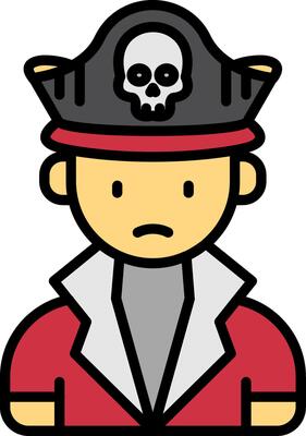 Pirate Line Filled Icon