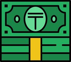 Tenge Line Filled Icon vector