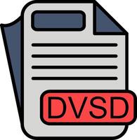 DVSD File Format Line Filled Icon vector