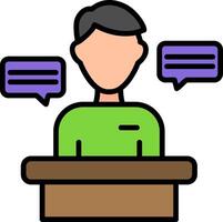 Speech Line Filled Icon vector