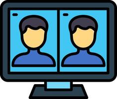 Meeting Line Filled Icon vector