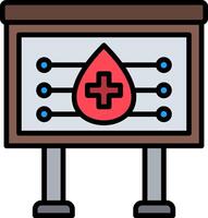 Sight Check Table Line Filled Icon vector