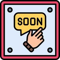 Soon Line Filled Icon vector