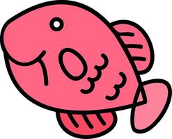 Blobfish Line Filled Icon vector