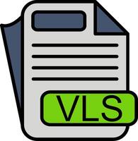 VLS File Format Line Filled Icon vector