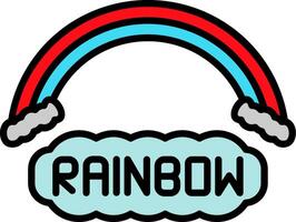 Rainbow Line Filled Icon vector