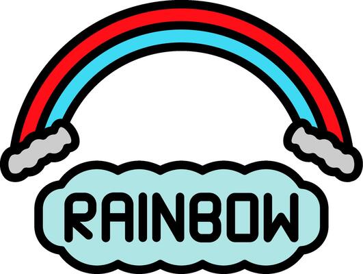 Rainbow Line Filled Icon