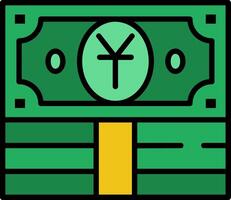 Yuan Line Filled Icon vector