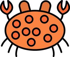 Crab Line Filled Icon vector