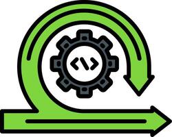 Agile Line Filled Icon vector