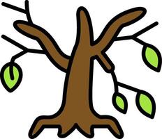 Tree Branch Line Filled Icon vector