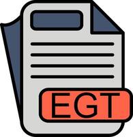 EGT File Format Line Filled Icon vector