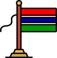 Gambia Flag Line Filled Icon vector