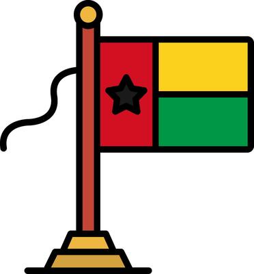 Guinea Bissau Flag Line Filled Icon