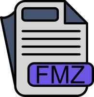 FMZ File Format Line Filled Icon vector